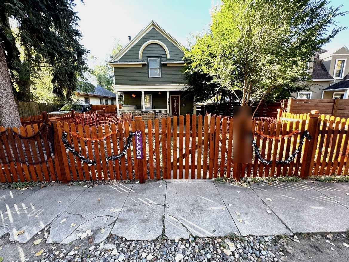Finished stained fence