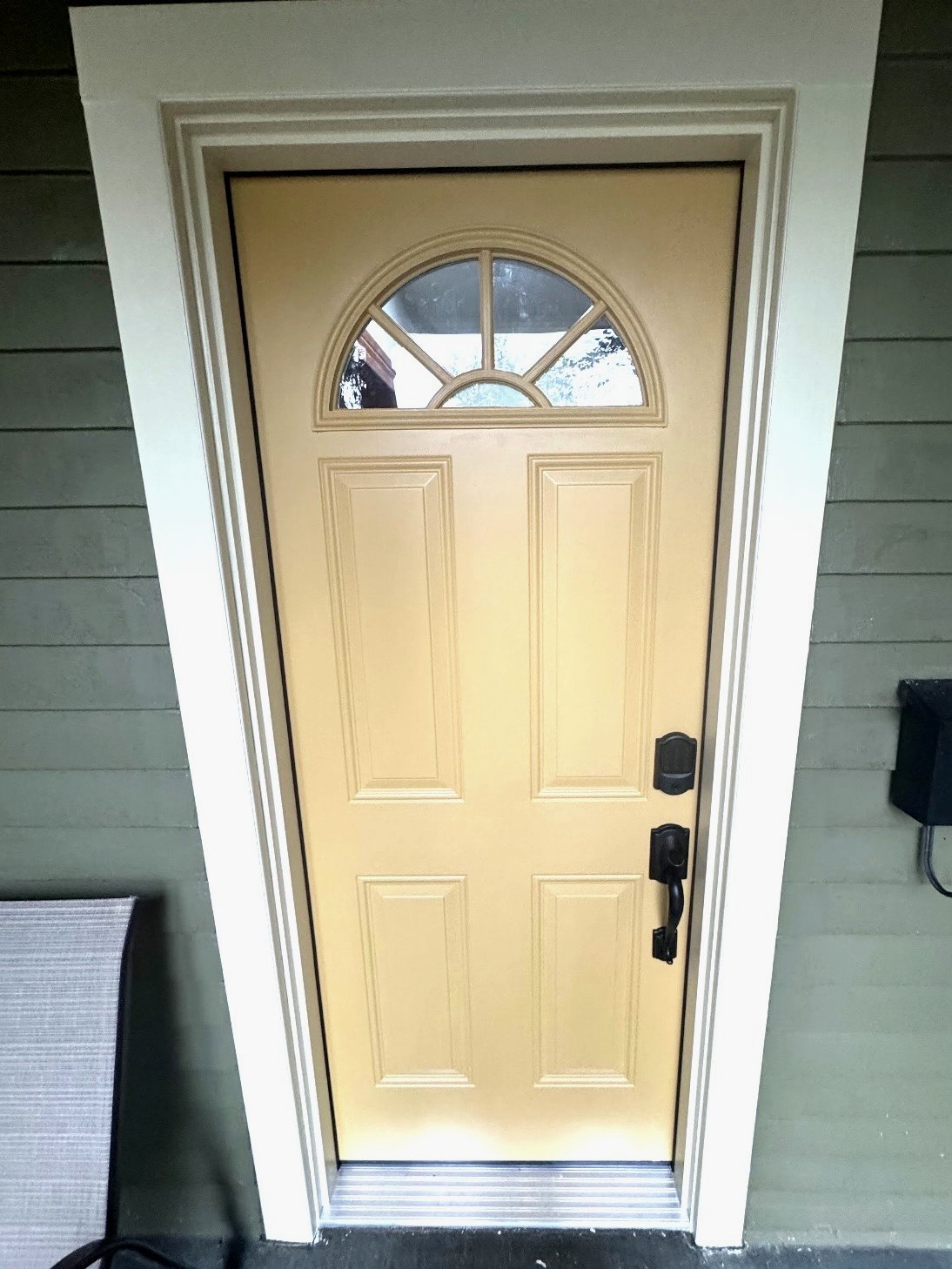Front door after replacement and hardware update