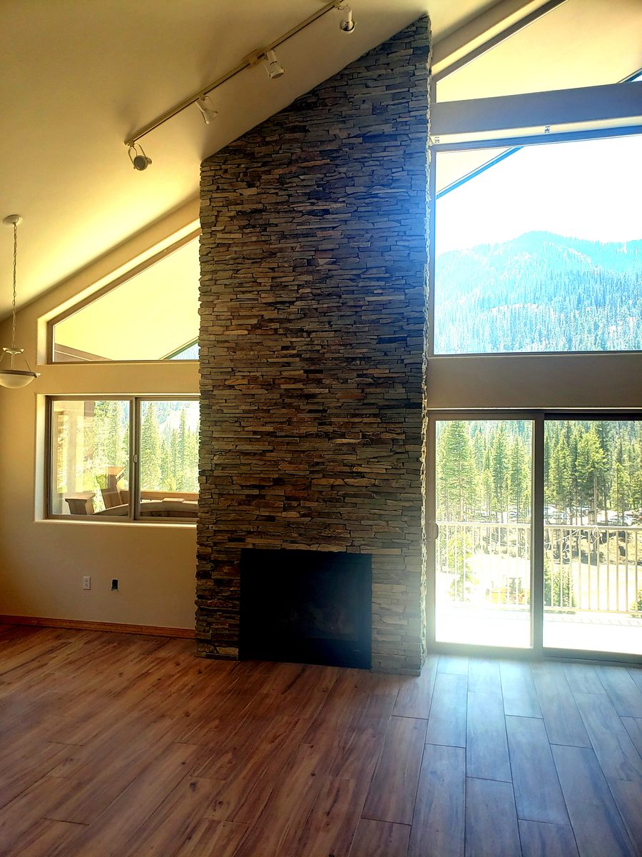 Faux stone accent by Chris at Denali Home Services