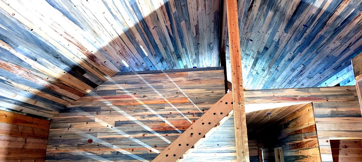 Tongue-and-groove wood detail completed by Chris at Denali Home Services